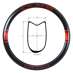 JANTE DUKE BACCARA 45T 3K DÉCALCO ROUGE